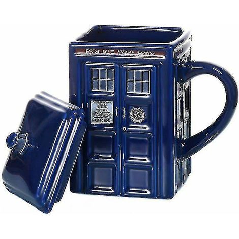 Mug TARDIS Doctor Who, tasse à café ou à thé, mug en céramique avec couvercle, idéal comme cadeau d'anniversaire (1/5)