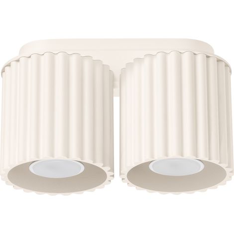 Lampada da soffitto ovale beige moderna 21 cm faretti scanalati 2xGU10 10W AURA Sollux Lighting (1/5)