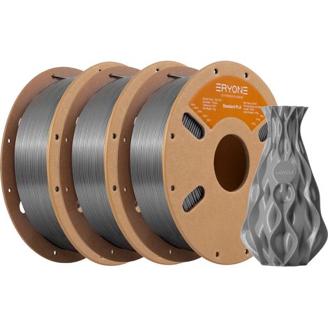 Filamento PLA, diametro 1,75 mm, materiale di alta qualità per stampa 3D, grigio agata - 3 kg (1/2)