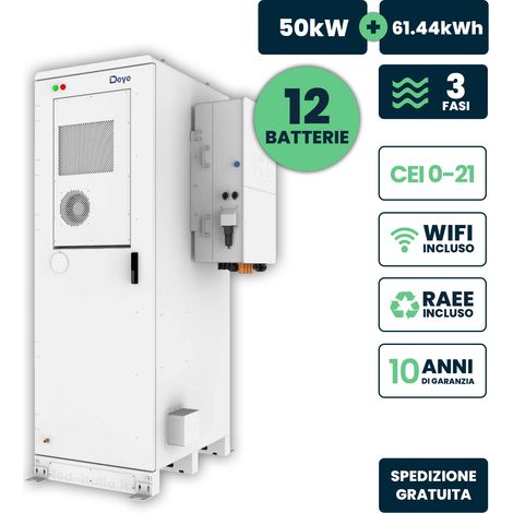 Kit haute tension V-TAC : onduleur triphasé Deye 50 kW + armoire LFP 61,44 kWh (1/5)