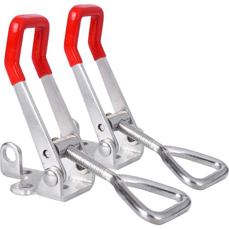 2 pezzi Morsetti a leva regolabili con blocco a griffe a sgancio rapido 4003, utensile manuale per impieghi gravosi con sgancio rapido in metallo, capacità di tenuta tipo chiusura porta 300 kg (1/5)