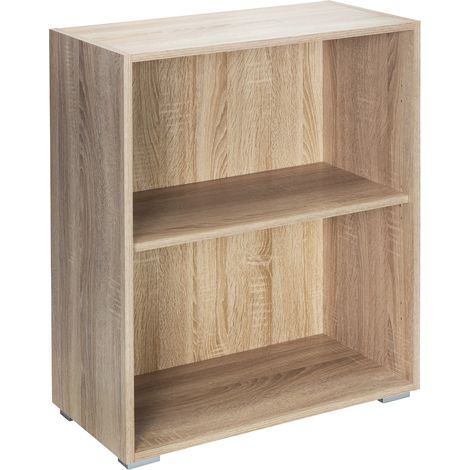 CASARIA® Kommode mit 2 Türen Holz Modern höhenverstellbarer Einlegeboden Schlafzimmer Büro Flur Mehrzweckschrank Aktenschrank Schrank 2 Fächer Eiche