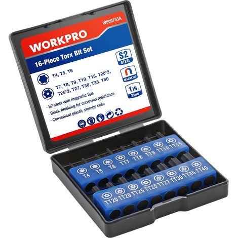 16 x S2 25mm Magnetic Torx Bits with Storage Box (1/5)