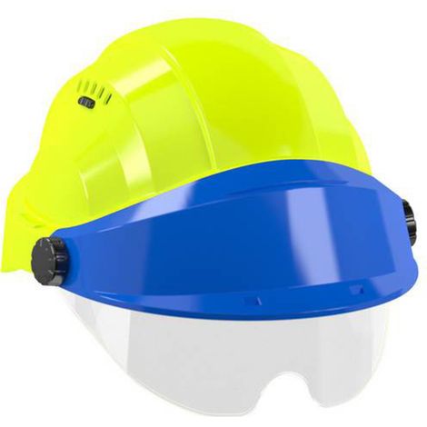 HELM 'ORIZON' FLUO GELB BLAUES VISIER MIT BRILLE TALIAPLAST - 563774 - TALIAPLAST - 563774