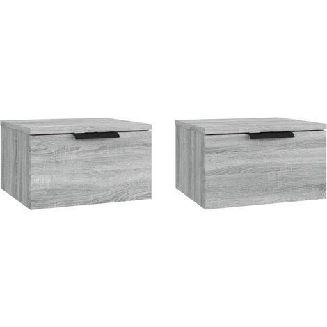Maison Exclusive - Comodini a Muro 2 pz Grigio Sonoma 34x30x20 cm