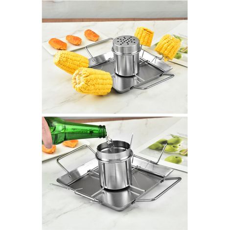 Grille de cuisson en acier inoxydable, plaque de barbecue, plateau pour poulet rôti, support pour dinde, outil de barbecue (1/4)