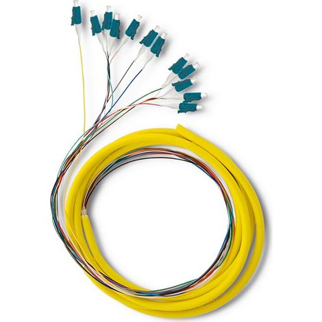 Qoltec 12 x Jarretière à fibre optique LC/UPC Monomode G657A2 2 m (1/4)