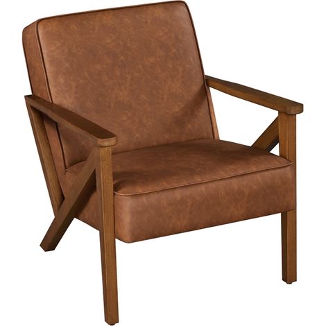 Yaheetech – Fauteuil relax en similicuir polyuréthane – Cadre en métal – Dimensions 67x78x79,5 cm – Capacité 136 kg – Confort optimal pour salon et bureau (1/5)