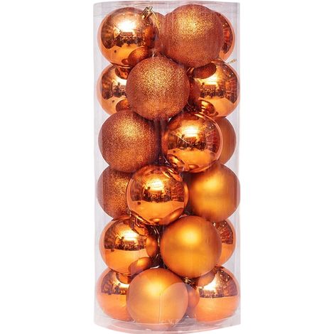 24-teiliges Set glänzender Weihnachtskugeln, bruchsichere Kugeln für Weihnachtsfeiern und Heimdekoration (1/5)