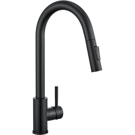 LONHEO MAX Küchenarmatur Hochdruck Wasserhahn Küche ausziehbar mit Brause, Mischbatterie mit 360° drehbar, Spültischarmatur Küche aus Edelstahl, Schwarz