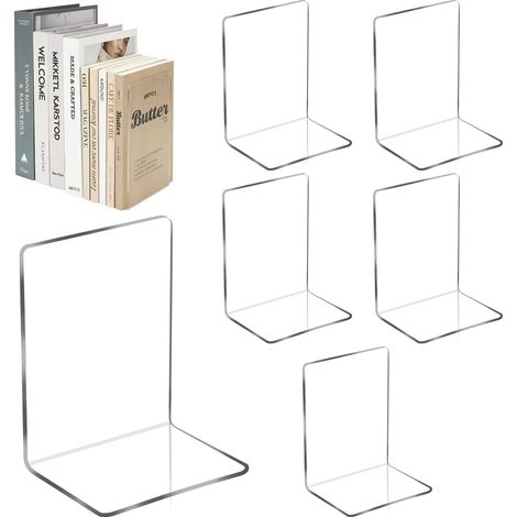 6 Pcs Serre Livre en Acrylique,18.5 x 12 x 12 cm (1/5)