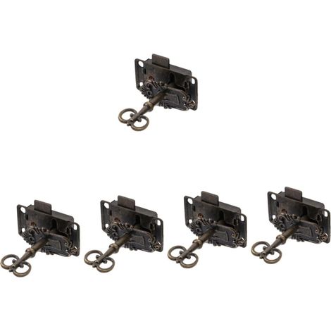 Hemobllo Lot de 5 serrures vintage pour meubles et portes d'armoires (1/5)