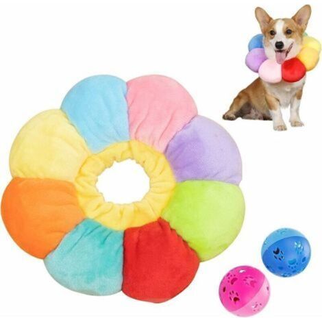 Collier de Récupération pour Chat Collerette de Protection Ajustable Soft Edge Respirant Conçu Collier de Protection pour Animal de Compagnie, Fleur du Soleil Coloré, M, Ensoleillé (1/5)