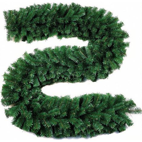 Guirlande Sapin de Noel Artificiel, 2,7m Couronne de Noël Décoration avec 240 Branches Décorations de Noël Table Guirlande Sapin Noel pour Les Escaliers, Portes et Cheminées Lntérieur ou Extérieur