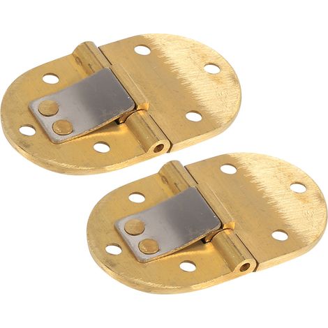 Packung mit 2 runden Kupfer-Tischscharnieren 2-1/2" x 1-1/2" mit Schrauben für Klapptische (1/5)