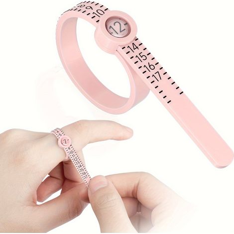 REIDEA Jauge de Bague 1-17 avec Loupe, Outil de Mesure de Bijoux Réutilisable, Fabriqué en Chine, Matériau en Plastique (1/4)