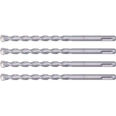 Lot de 4 forets à percussion pour roche, robustes, durables, efficaces et pratiques, à queue ronde, 12 x 200 mm (1/5)