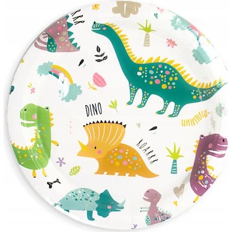 Piatti con dinosauri, 18 cm, 6 pezzi. (1/2)