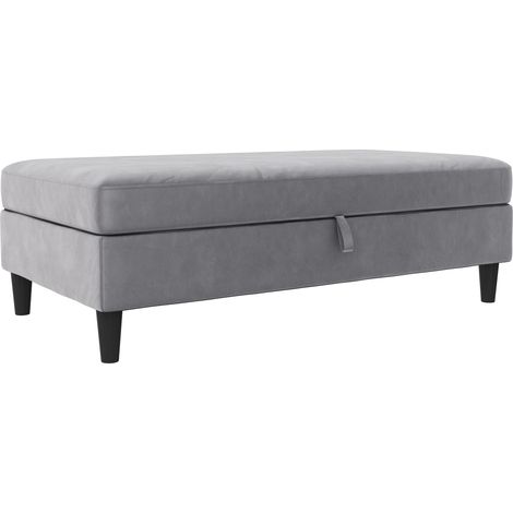 Pouf en velours gris