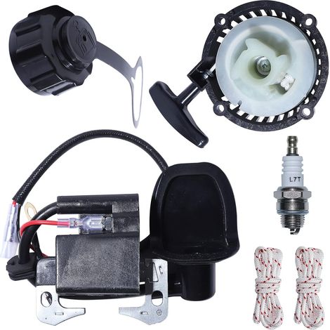 Démarreur à rappel Bobine d'allumage Bouchon de carburant pour Robin NB411 CG411 Trimmer Débroussailleuse, Bobine d'allumage, Démarreur à rappel, Bouchon de réservoir de carburant, Corde, Bougie d'all (1/5)