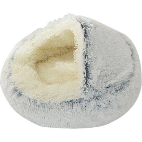 Panier pour chat pour un sommeil profond, grotte moelleuse et chaude, confortable et offrant un bon soutien, facile à nettoyer, fond antidérapant, convient aux animaux de petite et moyenne taille. (1/5)
