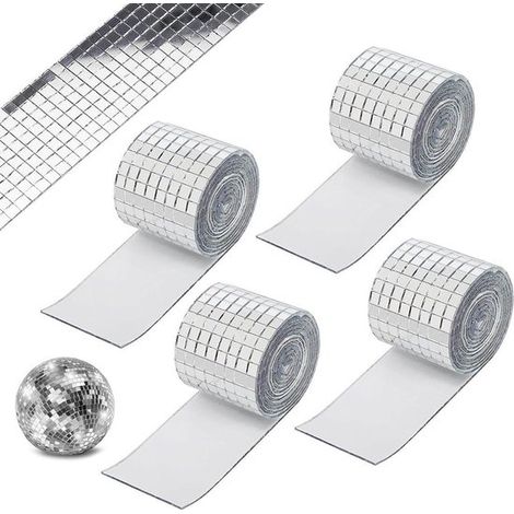 Rollen selbstklebende Mosaikfliesen Mini Quadrat Glasspiegelaufkleber Mini Mosaikspiegelfliesen Spiegelmosaikfliesen Selbstklebender Mini Spiegel (1/5)