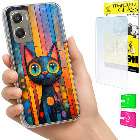 Custodia per Motorola Moto G06 / G06 Power Back Cover Case Kitten + vetro (1/5)