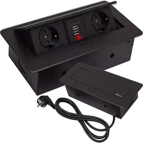 Toma USB oculta en el sobremesa - doble Izoxis 21446 (1/5)