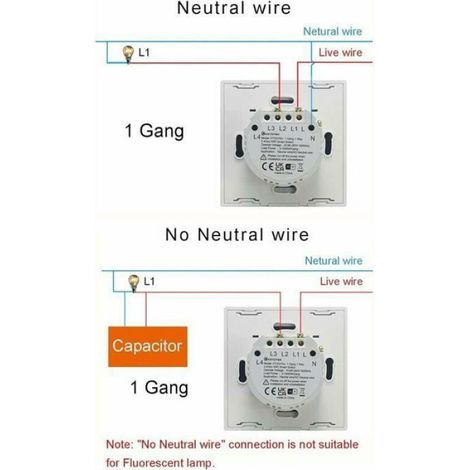 Interrupteur Wifi - 1 Gang - Compatible Alexa Et Google Assistant - Panneau Verre Trempé - Blanc - Pour Installation Murale (1/4)