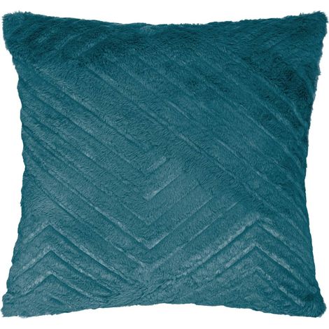 Cuscino effetto pelliccia blu anatra nils 45x45cm - Atmosphera créateur d'intérieur (1/4)