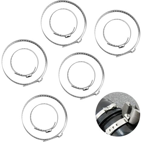 Set of 10 Universal Stainless Steel Gimbal Bellows Clamp Clamp, Stainless Steel Adjustable Clamp Kit for Gimbal Bellows Suitable for Most Vehicles (1/5)