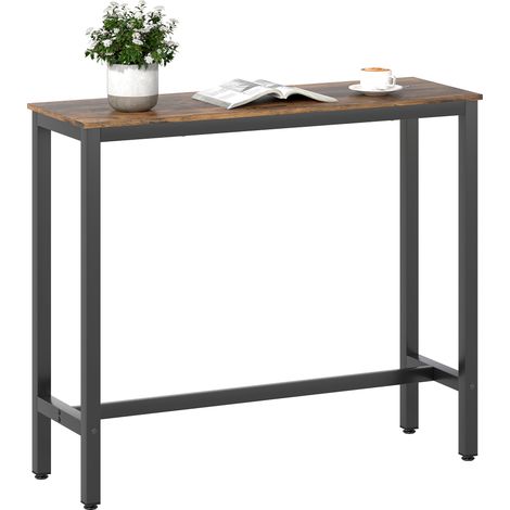 HOMCOM Bar Table Coffee Table with Adjustable Footpads for Breakfast Dining