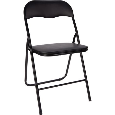 Silla plegable flexible de metal negro para el hogar y el jardín. (1/5)