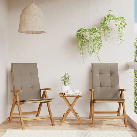 Gartenstühle mit Kissen 2 Stk. Massivholz Teak (1/5)