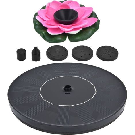 Fontaine solaire Lotus avec mini pompe à eau flottante pour bains d'oiseaux, bassins de jardin, piscines extérieures (2) (1/5)