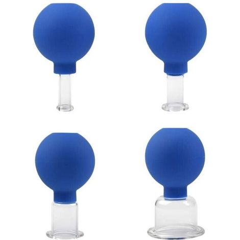 Set de Ventouses en Verre avec 4 Tailles Différentes, Ventouse pour Massage, Ventouse Anti-Cellulite, Tasses à Ventouses pour Massage Tête, Visage, Chaque Partie du Corps Triomphe 4 PCS (1/5)
