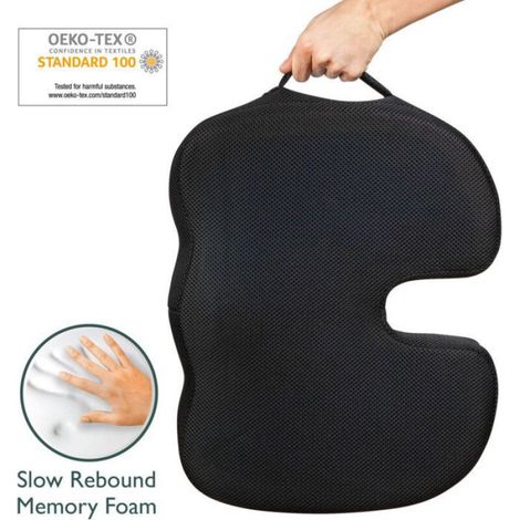 Coussin Ergonomic Mémoire Forme - 45x35x7 cm - Bureau voiture (1/4)