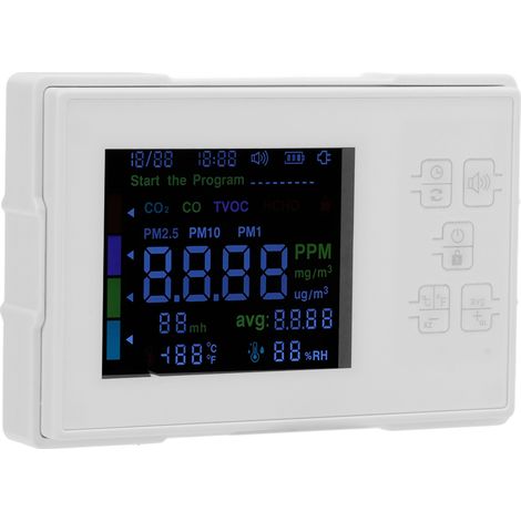 KF-909 Luftqualitätsdetektor, präzises, wiederaufladbares Messgerät zur Messung der Innenraumluftverschmutzung mit LCD-Bildschirm, für Zuhause und Büro (1/5)