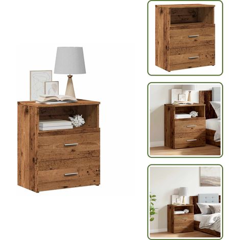 Nachttisch Altholz-Optik 50x32x60 cm Holzwerkstoff - Nachttisch - Nachttische - Schrank - Nachtschrank
