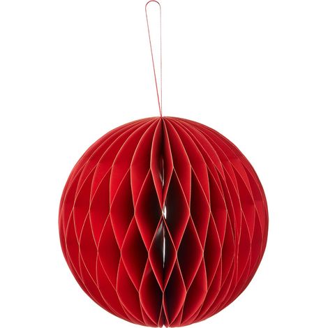 GASPER Weihnachtsanhänger Kugel Rot mit Magnetverschluss Ø 20 cm - Papier