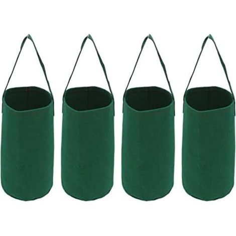 Lot de 4 Jardinières à l'envers, Jardin Suspendu Tomate Fraise Plantation Sacs de Culture à l'envers Jardinière de Légumes Plante Culture Sac de Suspension (1/5)