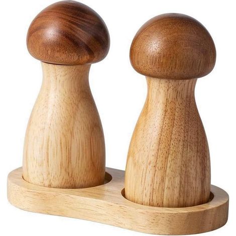 Moulin à poivre multifonctionnel en bois massif pour champignons (1/5)