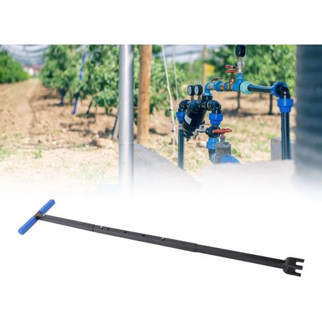 Llave multifuncional de acero con mango en T para contadores de agua, para reparaciones, color azul. (1/5)