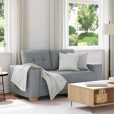 Canapé moderne tissu gris clair 120 cm, pieds bois, design élégant (1/5)