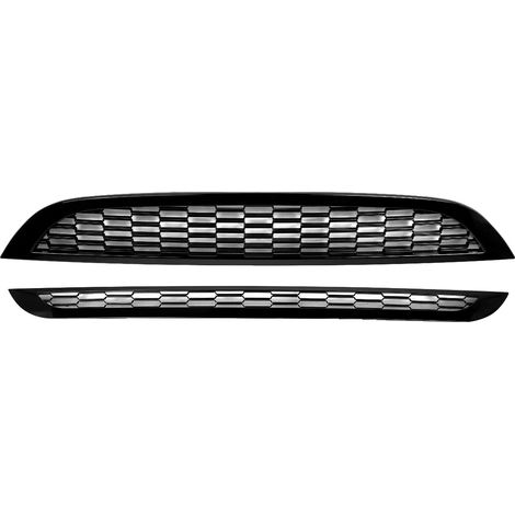 Griglia paraurti anteriore, a nido d'ape, nera lucida, compatibile con Mini Cooper R50 R52 R53. (1/5)