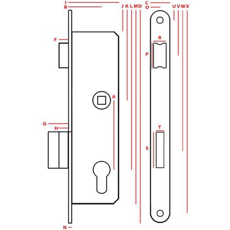 Serrure Encastrée A Rouleau - 90/22 - Pour Cylindre - Universelle - Gâche Incluse - 1 Pièce (1/3)