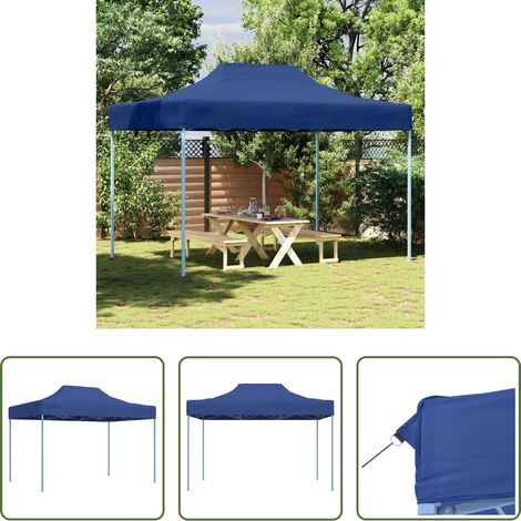 Tente extérieure - Tente de réception pliable professionnelle 3x4 m Acier Bleu (1/5)