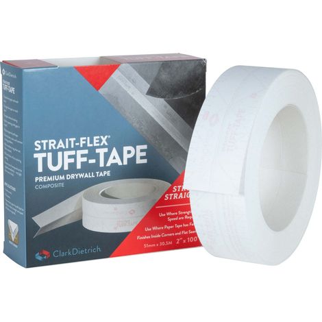 Strait-Flex TUFF TAPE, Eckschutzschiene Trockenbau 30m Weiß Gipskarton Fugenband, Korrosionsbeständig, Rissfest und hohe Haftung (1/5)