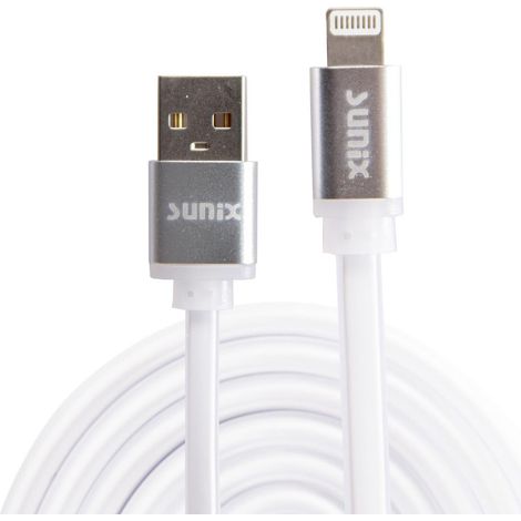 Sunix 1,2M Softtouch USB Lightning Ladekabel Datenkabel Kabel Ladegerät kompatibel mit iOS iPhone 11 Pro Max, iPhone Xr, Xs, SE 2020 in Weiß
