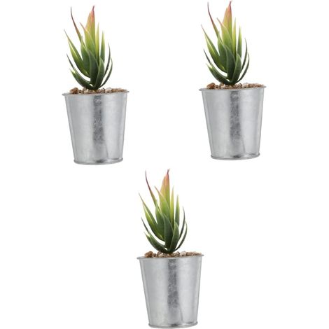 3pièces Plante Succulente Artificielle Miniature Pot Décoration Vivid pour Intérieur Et Extérieur Idéale pour Bureau Et Étagères (1/5)